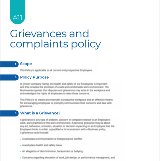 Ending Employment - Grievances policy
